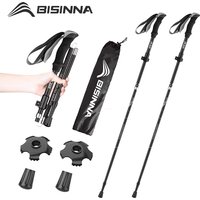 BISINNA 2Pcs Ultralight Trekking Poles Walking Sticks Hiking Canes Folding Aluminum Walking Pole Nodic Walking Sticks
