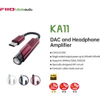 FiiO KA11 Adapter audio typu C/Lightning na 3,5 mm 32 bit/384 kHz, klucz USB HiFi DAC wzmacniacz dla systemu Android/iOS/Win