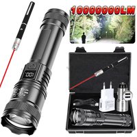 Super Bright Rechargeable LED Flashlight Zoom Torch with LCD Display 3 Modes Waterproof Handheld Light Outdoor Camping Lantern