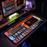 RGB Pc Gamer S-Star Treks Keyboard Expansion Mouse Pad LED Glowing Mat Rubber Backlight Gaming Computer Laptop Home Office Setup