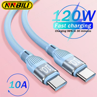 NNBILI 120W 10A Fast Charger PD Dual Type C Quick Charging Cable Data Transfer Wire Cord For iPhone 15/16 Samsung Xiaomi Huawei