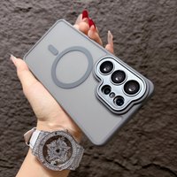 Luxury Magnetic Lens Protector Matte Case for Samsung Galaxy S26 S25 S24 S23 Ultra Plus FE Compatible for Wireless Charger Cover