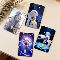 Anime F-Frieren Beyond J-Journey's End 4pcs 1Set Laser Holographic Sticker Skin Cover for Credit Bank Debit Card