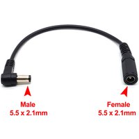 DC 5.5 x 2.1mm Cable Male to Female Adapter, 5.5*2.1mm Right Angle 90 Degree Charging Cable