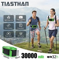 Hands-Free Waist Clip Fan 30000mAh Rechargeable Wearable Neck Fan for Outdoor Camping Hiking Workers Portable Table Cooling Fan