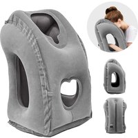 1pc Inflatable Travel Pillow, Airplane Pillow With Patented Valve Design, Travel Accessories With Neck And Head Support, Travel