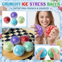 Stress Balls Crunchy Ice Fidget Toys Squeezable Sensory Anxiety Relief Hand Therapy Squishy Calming Relaxing Toy