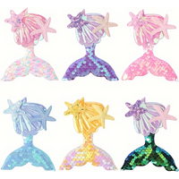 1PC Shinying Mermaid Hairclips Girls Lovely Starfish Hairpin Baby Kids Bangs Decorative Hair Clip Cartoon Colorful Headwear