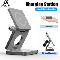 3 in 1 Wireless Charger Foldable Magnetic Wireless Charging Stand for iPhone 17 16 15 14 13 12 Pro Max Apple Watch 8 9 Charger