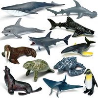 12pcs/set pvc Simulated Sea Life Toy Model Realistic Marine Animals Whale Shark Dolphin Turtle Birthday Gifts for Kids