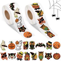 500 PCS Halloween Stickers for Kids Self Adhesive Sticker Roll Labels with Pumpkin, Bat, and Witch, Kid's Stickers Decals
