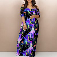 Women's Off Shoulder Maxi Dress Summer Casual Short Sleeve Long Flowy Dresses for Cocktail