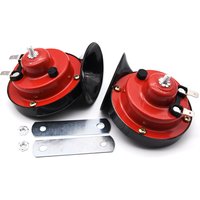 12V Car Horn Snail Horn For Universal Automobile Car Motorcycle Truck Loud Sound Horn Red Speaker 1 Pair