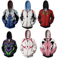 Anime EVA Ayanami Rei Asuka Langley Ikari Shinji 3D Coat hoodie Cosplay Costumes Unisex Clothing Halloween Sweater