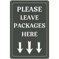 Delivery Signs For Packages Please Leave Here Sign Package Box Custom Outdoor Metal Tin Deliveries S