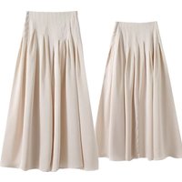 Maxdutti Minimalist Women's Clothing Pleated Skirt Women French Elegant Commuting High Waist Skirts Casual MIDI Skirt