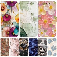 3D Flower Phone Case for Funda Samsung Galaxy S26 Edge S25 Ultra S24 Plus S23 S22 S21 S20 FE Case Leather Wallet Flip Back Cover