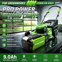 40V 9,0Ah Schnelllade-Lithium-Akku, kompatibel mit 29462 29472 Ersatz für Greenworks 40V kabellose Elektrowerkzeuge mit 24282 24252 25322 G-Max Lithium-Akku-Pins