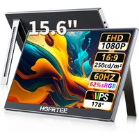 HGFRTEE 15.6 inch Portable Monitor FHD 1080P with HDMI USB-C Second Monitor Extended Display for PC Laptop Mac Switch Xbox PS4/5