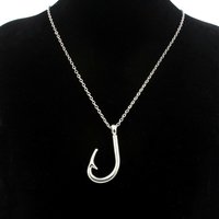 Fashion Girl Men's Alloy Charms Silver Plated Maori Fishhook Pendant Necklace Jewelry Gift