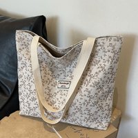 Durable Soft Shoulder Bags Tender Color Large Capacity Casual Bags Sweet Style Corduroy Fabric Handbag Casual Outing