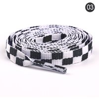 Fashionable Sport Shoe Laces Colored Grid Flat Straps Personalized Dual-Color Square Design Shoelaces for Sneakers