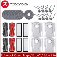 Passend für (Roborock Qrevo Edge / EdgeC / Edge S5A / 5V1 / Curv) Staubsaugerteile, Hauptwalze, Seitenbürste, Hepa-Filter, Mopptuch, Staubbeutel