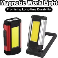 2026 Portable COB Magnetic Work Light Rechargeable LED Flashlight Super Bright Camping Waterproof Car Repair Lamp with Brackets