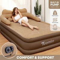 203cmx152cmx48cm Automatycznie składane dmuchane łóżko dla 2 osób z wbudowaną pompką, materac kempingowy z PVC, leniwa mata do spania, podwyższona wysokość, pogrubiona, do użytku wewnątrz i na