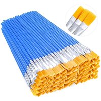 50Pcs Painting Brushes Set Art Round Flat Hair Nylon Hair Paint Brush for Oil Acrylic Watercolor Kids/Artists/Beginners/Student