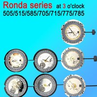 Swiss Ronda Quartz Movement Series New 505/515 585/705/715/775/785 Watch Accessories at 3 o'clock. -10 / +20 sec/month