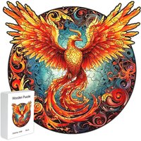 Wooden puzzle Phoenix Red delicate gratitude Gift box Irregular shape animal puzzle gift Family interactive adult stress relief