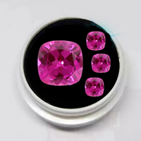 Boxed Pink Ruby Cushion Cut Multiple Sizes For Jewelry Setting And Collection UV Tested Blood Ruby