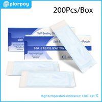 PIORPOY 200Pcs/Box Dentistry Medical Grade Paper CPP/PET Film Autoclavable Bags Disposable Self-Seal Sterilization Pouches