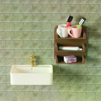 1/12 Scale Dollhouse Bathroom Wash Basins Wall Shelf Model Dollhouse Furniture Decoration Micro Scene Decor Pretend Play Toys