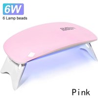 Portable 6 LED UV Nail Lamp 6W Mini Nail Dryer Machine Foldable Manicure Tool for Gel Polish Varnish Quick Drying USB Cable