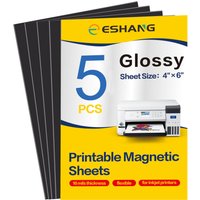 5 Sheets Printable Magnetic Sheets Make Refrigerator Photo Magnet Glossy Print Paper 13.5mil Thickness for Inkjet Printers 4 x 6