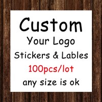 Autocollants carrés personnalisés, 100 pièces/lot, Logo personnalisé, décoration de mariage, boîtes à cadeaux, autocollants d'affaires, étiquette d'emballage personnalisée