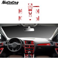 For Audi Q5 SQ5 8R A4 A5 2009-2018 Red Carbon Fiber Interior Gauge Shift Center Lift Panel Car Accessories Decorative Stickers