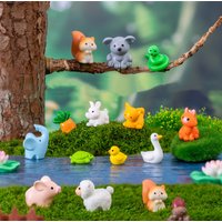 17 Kinds of Cute Animals Decorative Figurines Micro Zoo DIY Miniatures Accessories Mini Ducks DollHouse Fairy Garden Decoration