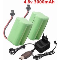 4.8v 3000mAh AA Ni-MH Battery For Rc toys Cars Tanks Robots Boats Guns 4.8v Rechargeable Battery Pack SM plug with cable