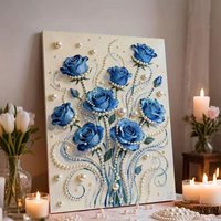 DIY Pearl Diamond Dots Paintings Picture Arts Craft with Frame 11.81x15.75in for Adults Beginners Gem Art B3D9