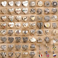 Fashionable 925 Silver,Heart-Shaped Bead Flag Pendant Suitable for Original Bracelets, DIY Accessories,Exquisite Jewelry