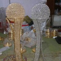 6pcs)New Wedding Crystal Gold Bead Table Centerpiece Flowers Vase Wedding Decoration Event Party Decoration 1744