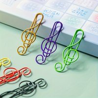 20pcs Random colors Colorful Music Note-Shaped Paper Clips, Creative Musical Note Paper Clips, File Organizers, Bookmark Clips