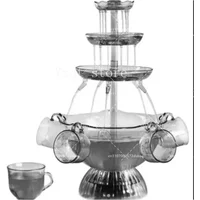 5 Glasses of Red Wine Fountain Party Wine Tasting Wine Tower Fountain AS Material 2.8L Capacity