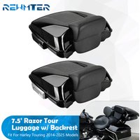 Motorcycle 7.5" Razor Trunk Tour Luggage Backrest Kit For Harley Touring Road King Road Street Electra Glide FLHTK 2014-2025
