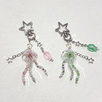 Jellyfish phone charm ocean theme keychain 1pcs