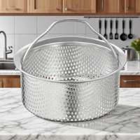 304 Stainless Steel Food Steamer Basket for Egg Meat Prssure Cooker Rice Steam Basket