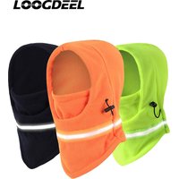 LOOGDEEL Windproof Reflective Stripe Hat Neck Mask Fleece Full Face Cover Winter Outdoor Balaclavas Warm Riding Skiing Face Mask
